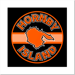 Hornby Island Classic Round Design - Bright Tangerine Orange - Hornby Island Posters and Art